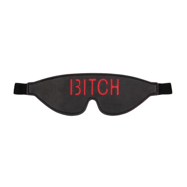 Ouch! Leather Blindfold with Bold Cutout