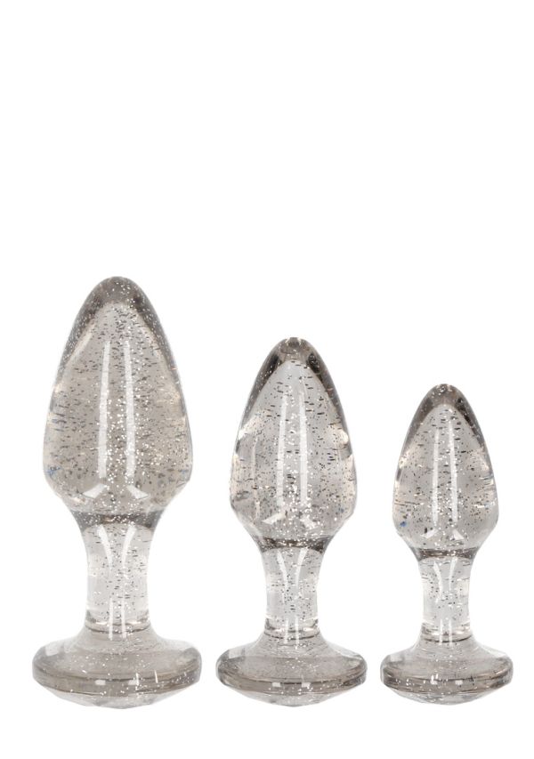 Ouch! Acrylic Butt Plug Training Set Argento