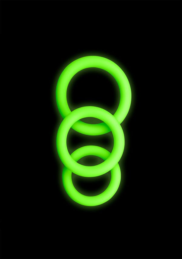 Ouch! penisring set med glow in the dark