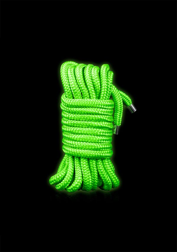 Ouch! Bondage reb Glow in the Dark, 5 meter fluorescerende