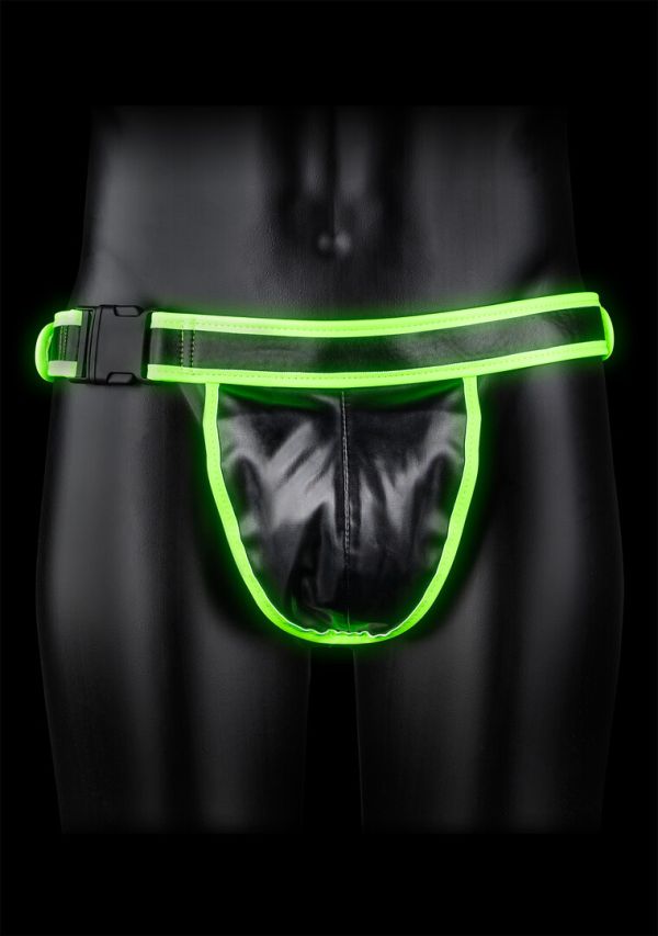 Ouch! Glow Jockstrap with Buckle Detailing, Glow in the Dark