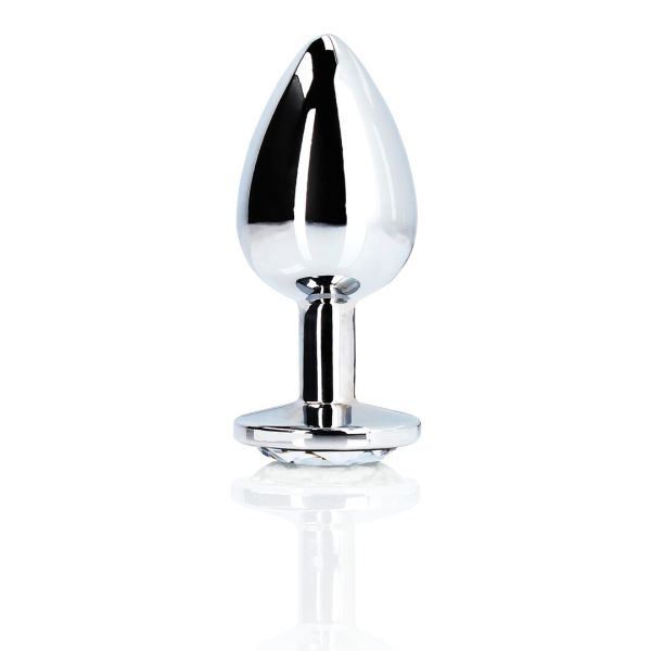 Ouch! Klar Diamant Metal Buttplug Stor