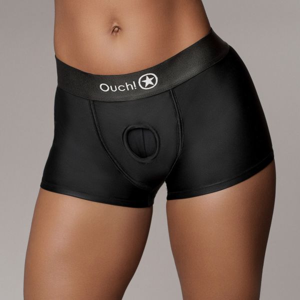 Ouch! Harnais Boxer Strap-On Vibrant Rechargeable Noir