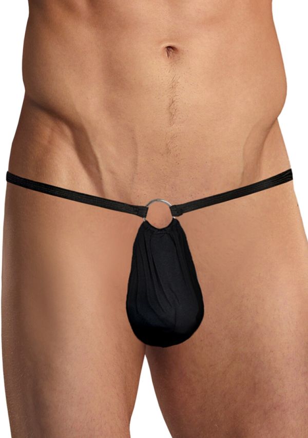 Male Power Black G-String with O-Rings