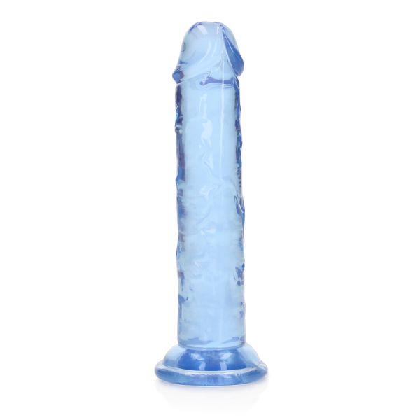 RealRock Crystal Clear gode bleu mince 14 cm