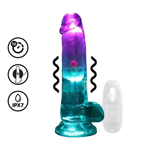 Dildo RealRock LED Wibrator TPE 15cm