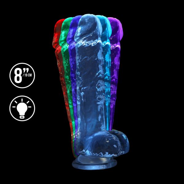 RealRock LED Dildo Transparent 17cm Gennemsigtig