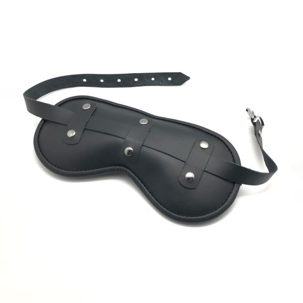 Red Leather Blind Up Padded Eye Mask