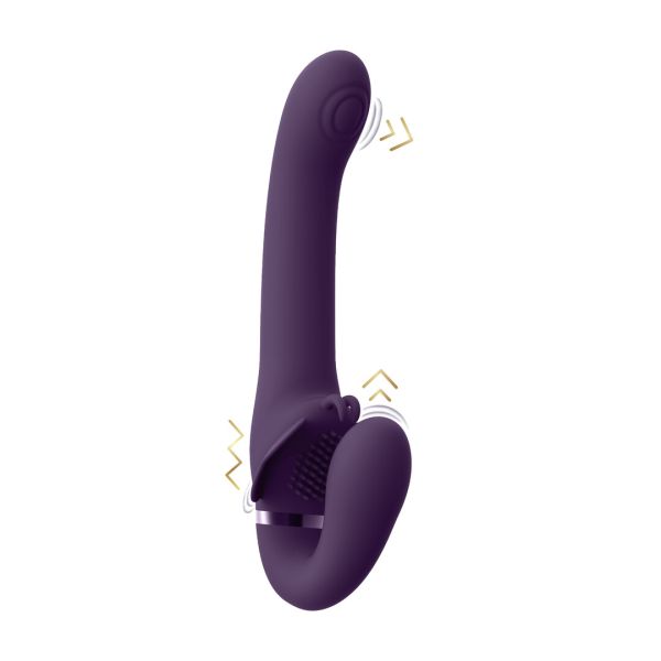 VIVE Satu Pulse-Wave wibrujący strap-on bez paska fioletowy