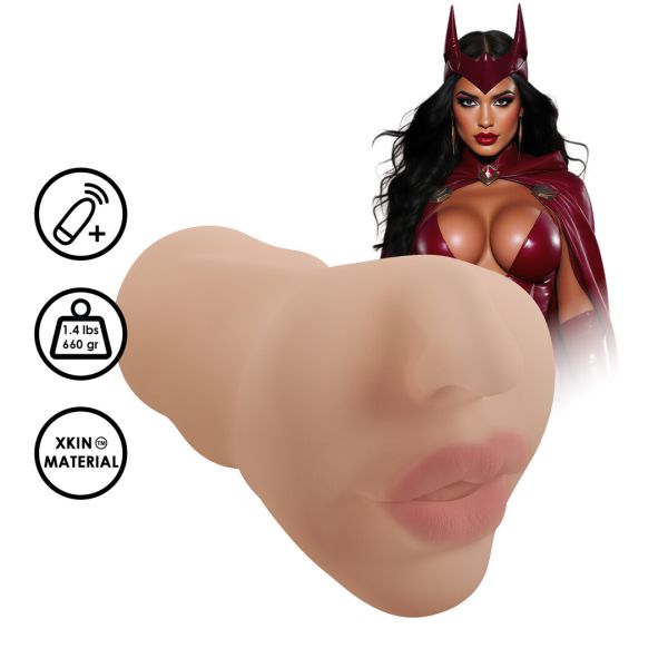XKIN Superheroes Crimson Hex Tan Mouth Stroker