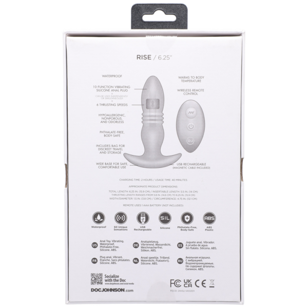 Rise - Silicone Anal Plug with Remote Control - Image 4