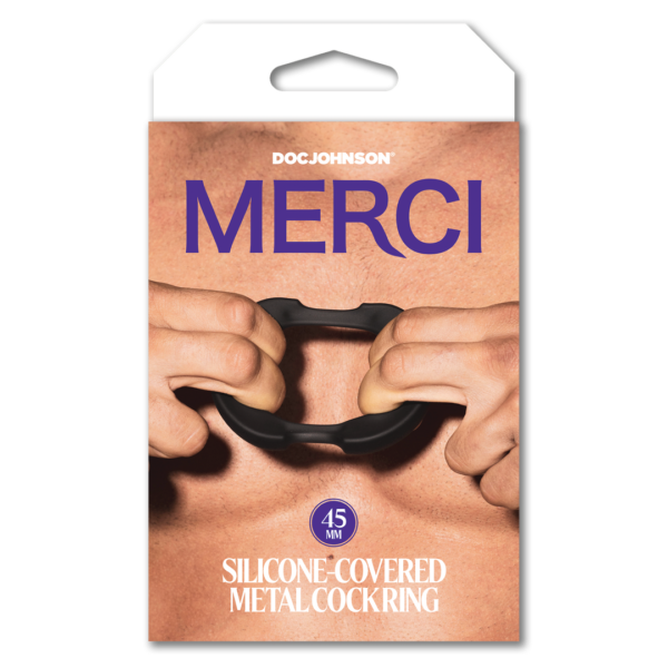 The Paradox - Silicone/Metal Cock Ring - 45mm - Black - Image 2