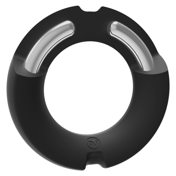 The Paradox - Silicone/Metal Cock Ring - 45mm - Black - Image 3