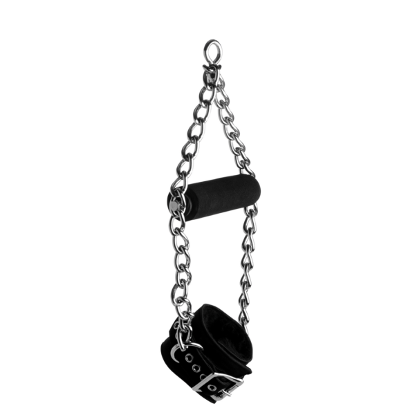 Fur Lined Nubuck Leather Suspension Cuffs with Grip - Image 2