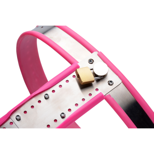 Stainless Steel Adjustable Female Chastity Belt - Pink - Image 5