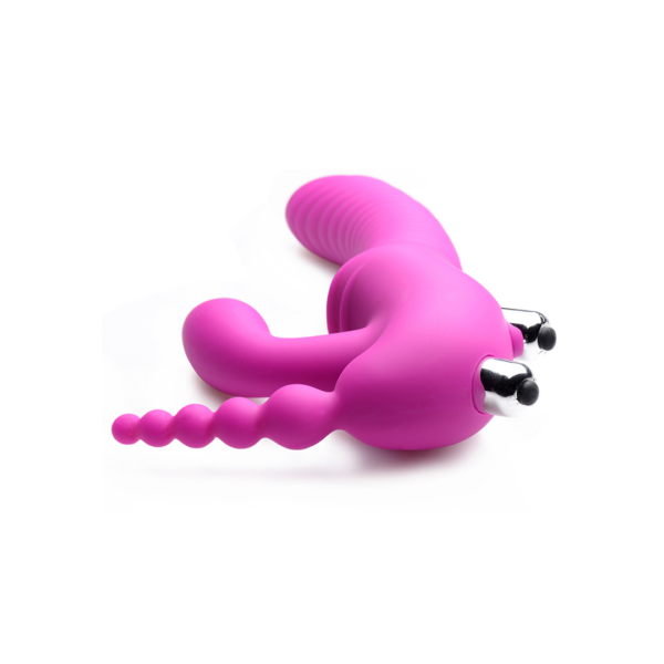 Regal Rider - Triple Vibrating Silicone Strapless Strap-On - Image 4