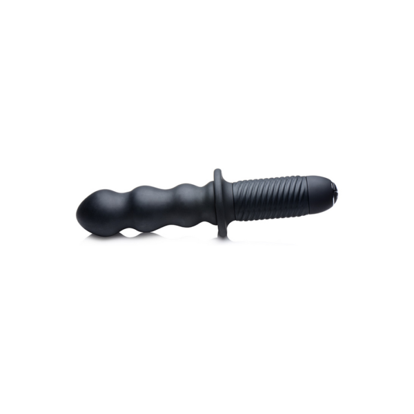 The Groove - Silicone Vibrator with Handle - Black - Image 3