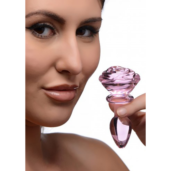 Pink Rose - Glass Butt Plug - Small - Image 4