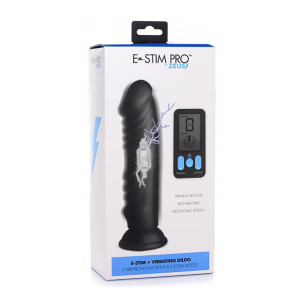 Vibrating and E-Stim Silicone Dildo + Remote Control - Image 2