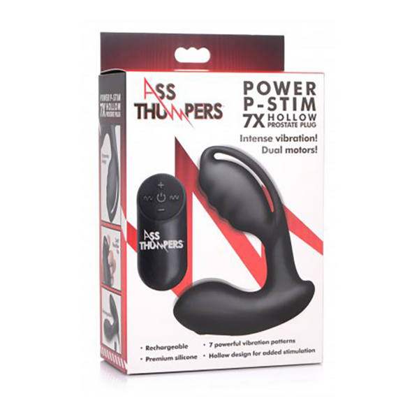 AT Power - Prostate Stimulator Hollow Prostate Plug with Remote Control and 7 Speeds - Image 2