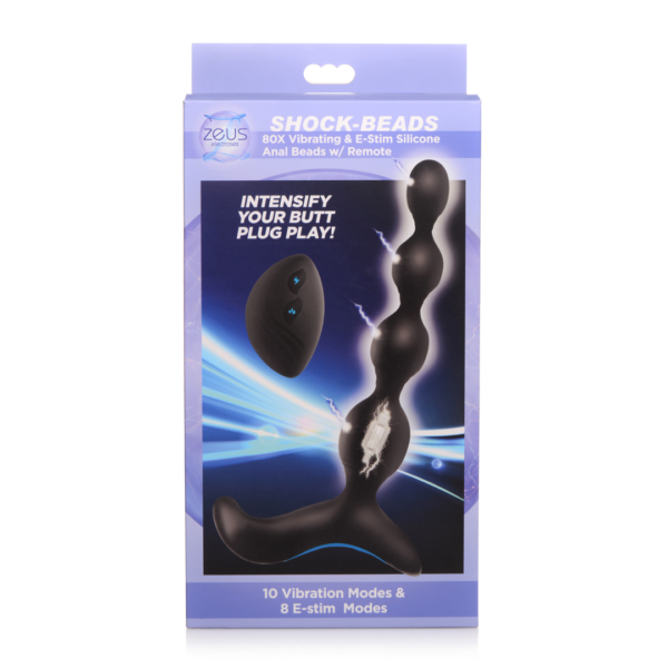 Vibrating and E-Stim Silicone Anal Beads with Remote Control - Image 2