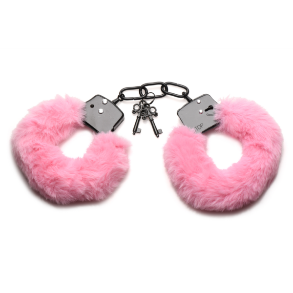 Cuffed in Fur - Furry Handcuffs - Pink - Image 4