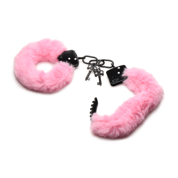 Cuffed in Fur - Furry Handcuffs - Pink - Image 5