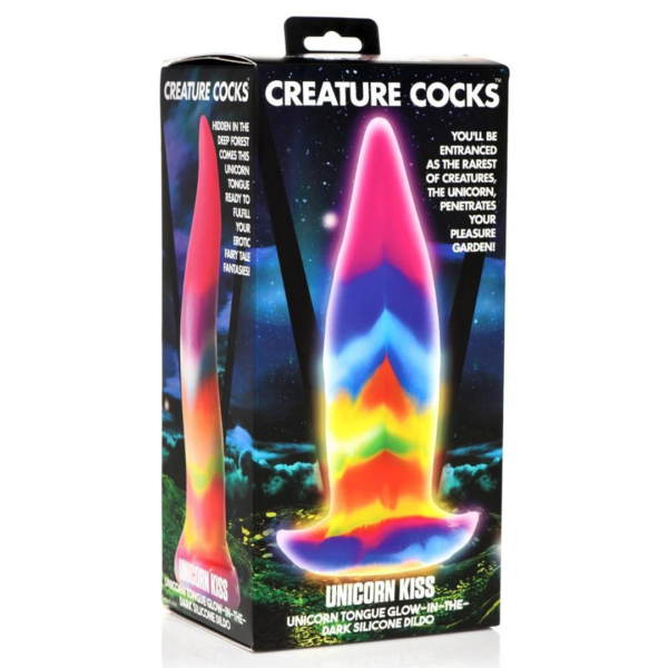 Unicorn Tongue - Glow in the Dark - Silicone Dildo - Rainbow - Image 2