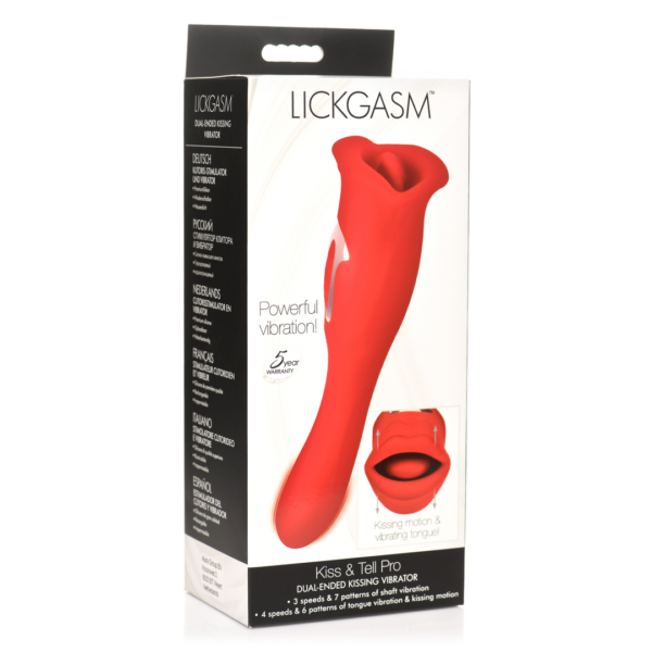 Kiss and Tell Pro - Dual-Ended Kissing Vibrator - Red - Image 2