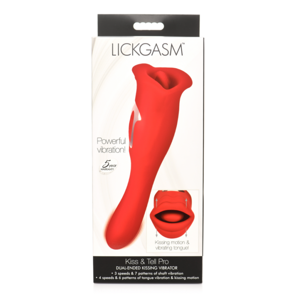 Kiss and Tell Pro - Dual-Ended Kissing Vibrator - Red - Image 3