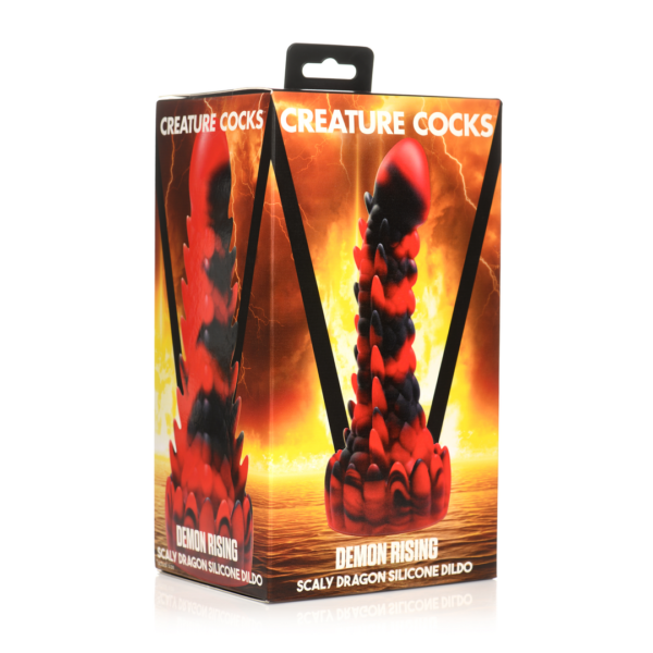 Demon Rising - Scaly Dragon Silicone Dildo - Red/Black - Image 2