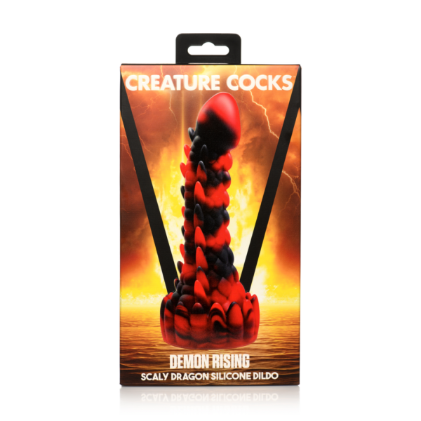 Demon Rising - Scaly Dragon Silicone Dildo - Red/Black - Image 3