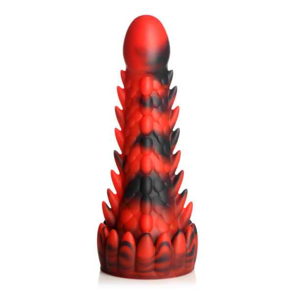 Demon Rising - Scaly Dragon Silicone Dildo - Red/Black - Image 4