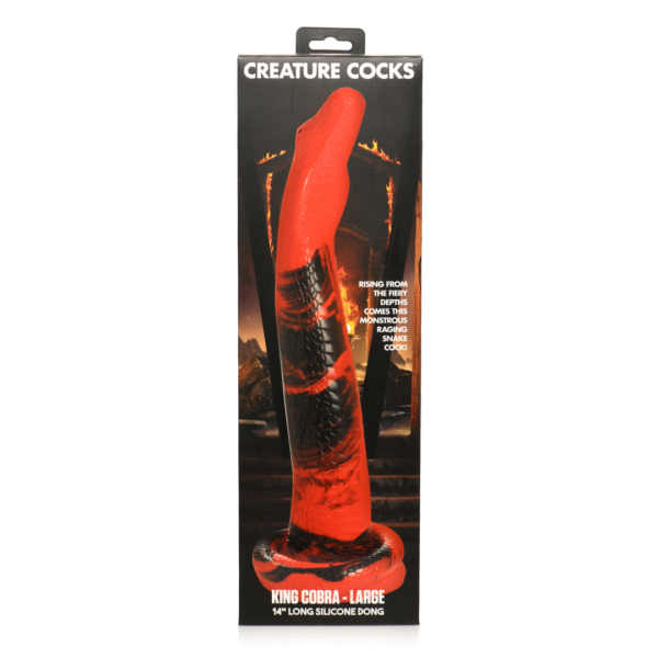 King Cobra - Silicone Dildo 36 cm - Red/Black - Image 3