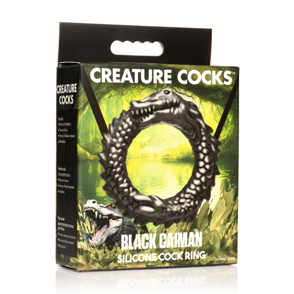 Black Caiman - Silicone Cock Ring - Black - Image 2