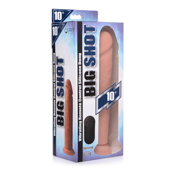 Vibrating Silicone Dildo with Remote Control - 10 / 25,5 cm - Image 2