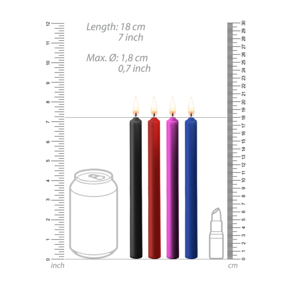 Teasing Wax Candles - 4 Pieces - Large - Multicolor - Image 4