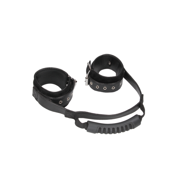 Bonded Leather Hand Cuffs with Handle - Image 4