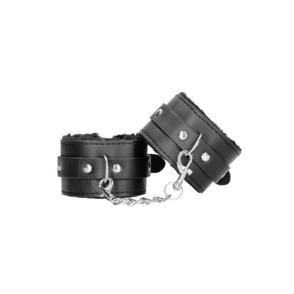 Plush Bonded Leather Hand Cuffs - Image 4