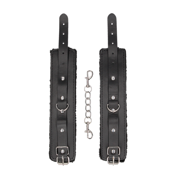 Plush Bonded Leather Hand Cuffs - Image 5