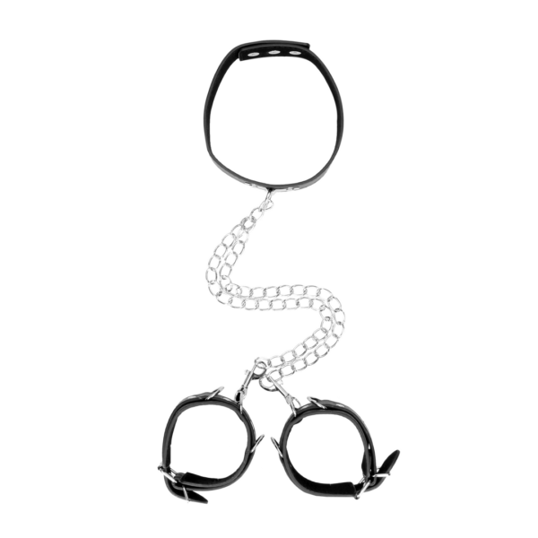 Bonded Leather Collar with Hand Cuffs - Image 5