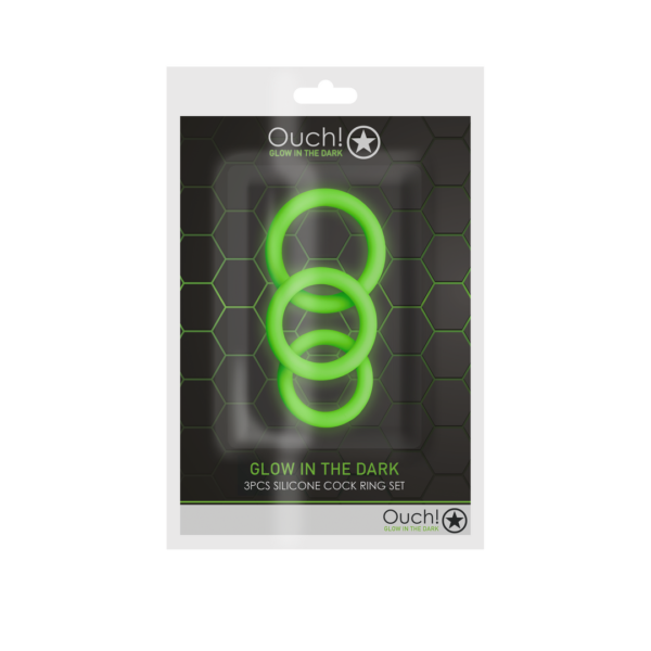 Cockring Set - Glow in the Dark - 3 Pieces - Image 2