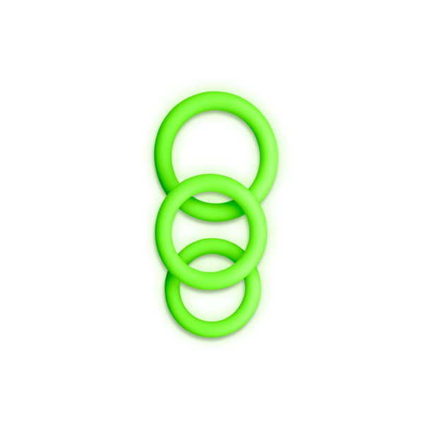 Cockring Set - Glow in the Dark - 3 Pieces - Image 4