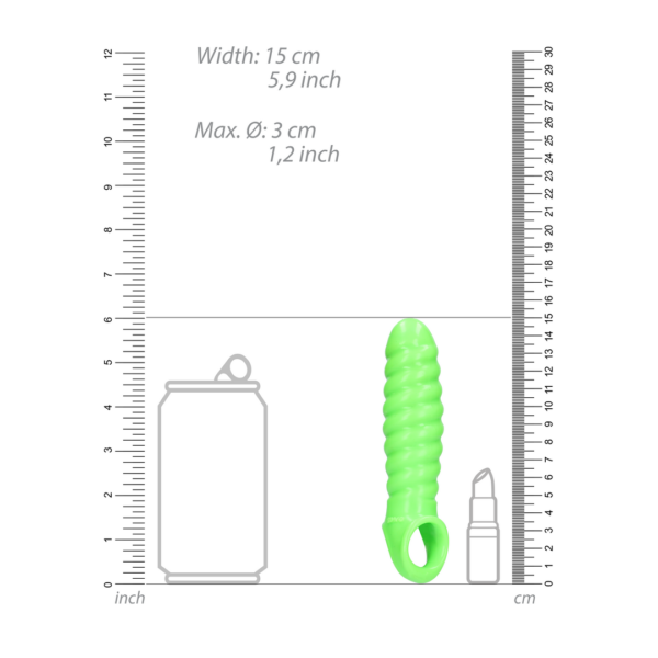 Swirl Stretchable Penis Sheath - Glow in the Dark - Image 5