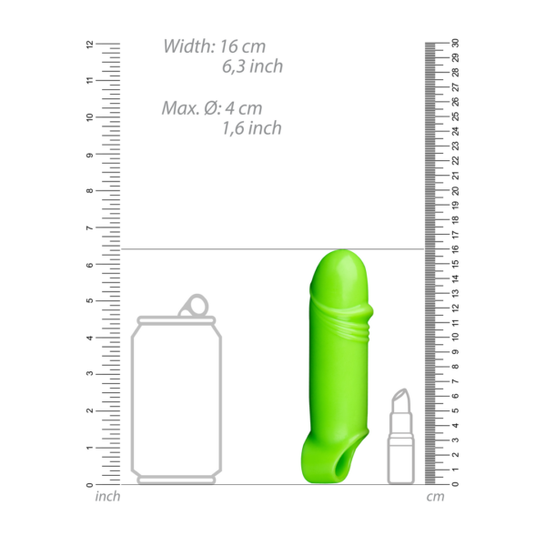 Smooth Thick Stretchy Penis Sheath - Glow in the Dark - Image 5