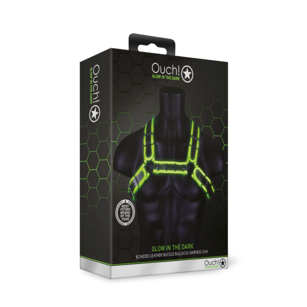 Bulldog Harness with Buckle - Glow in the Dark - S/M - Image 2