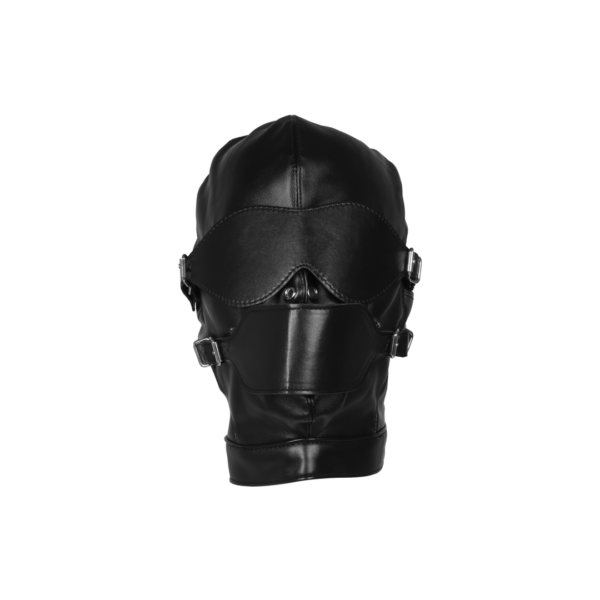 Blindfolded Mask with Breathable Ball Gag - Black - Image 5