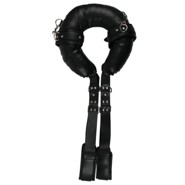 Padded Thigh Sling with Hand Cuffs - Black - Image 5