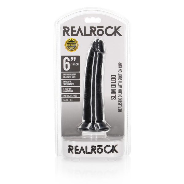 Slim Realistic Dildo with Suction Cup - 6 / 15,5 cm - Image 2