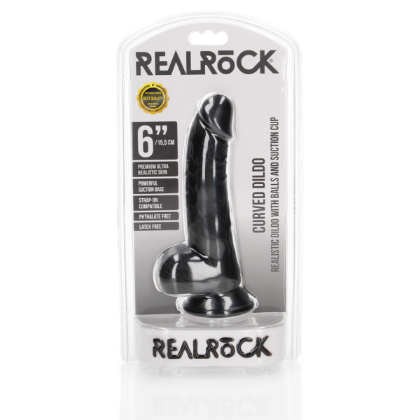 Curved Realistic Dildo with Balls and Suction Cup - 6 / 15,5 cm - Image 2